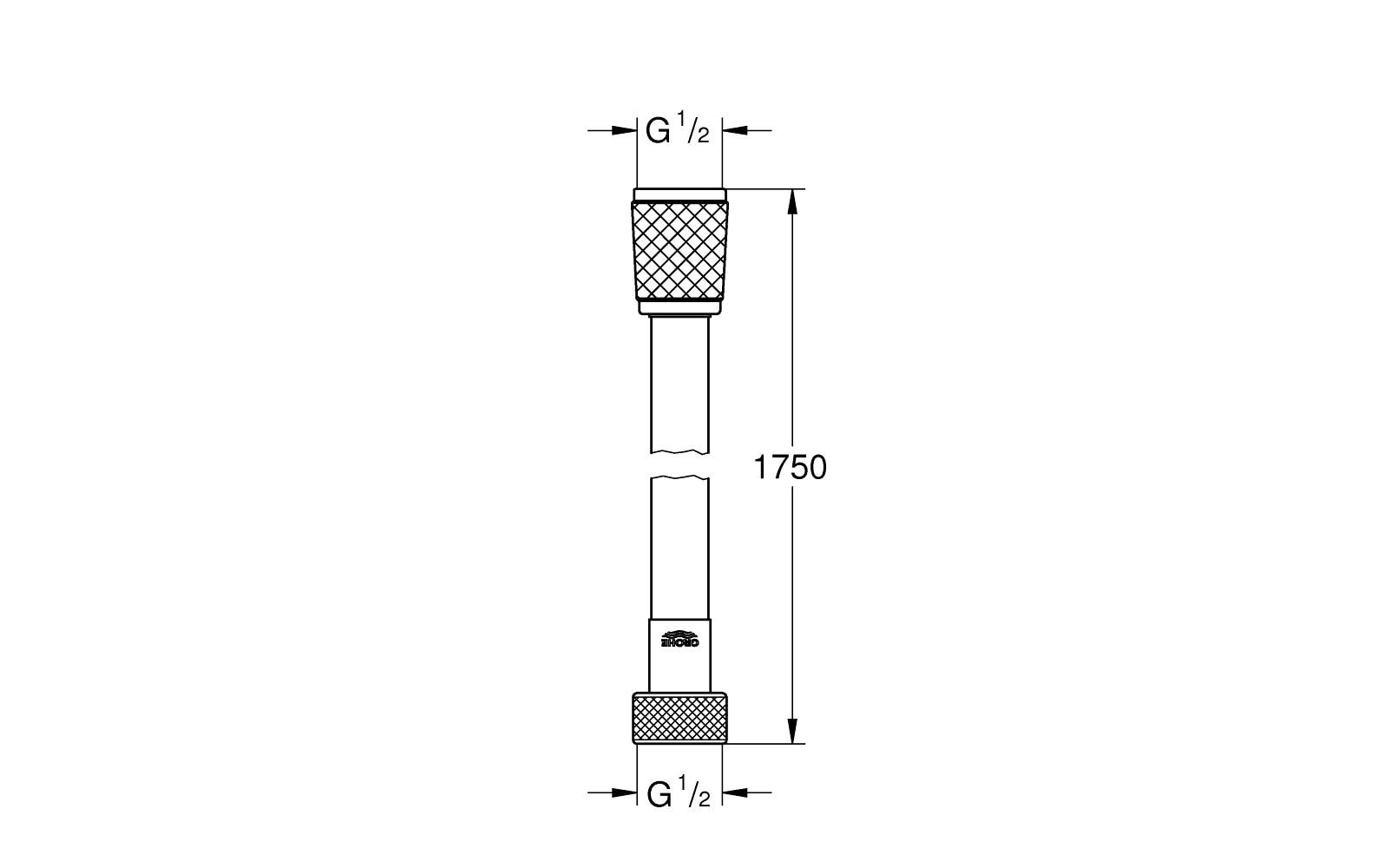 GROHE VitalioFlex Trend Duschschlauch – 175 cm, Kunststoff, 1/2", Schwarz