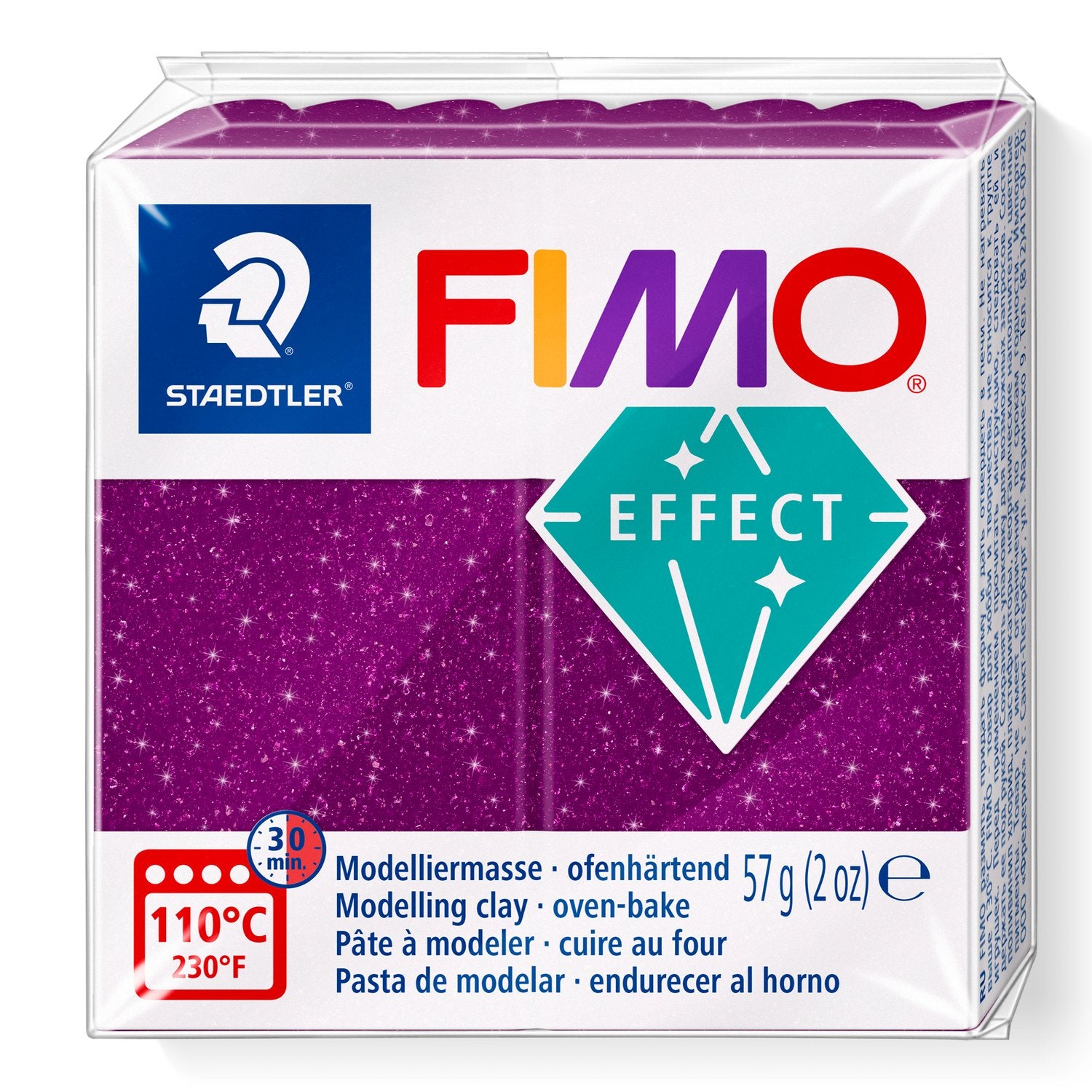 Staedtler Modelliermasse, FIMO effect, Violett (Galaxy), ofenhärtend (110 °C), 57 g