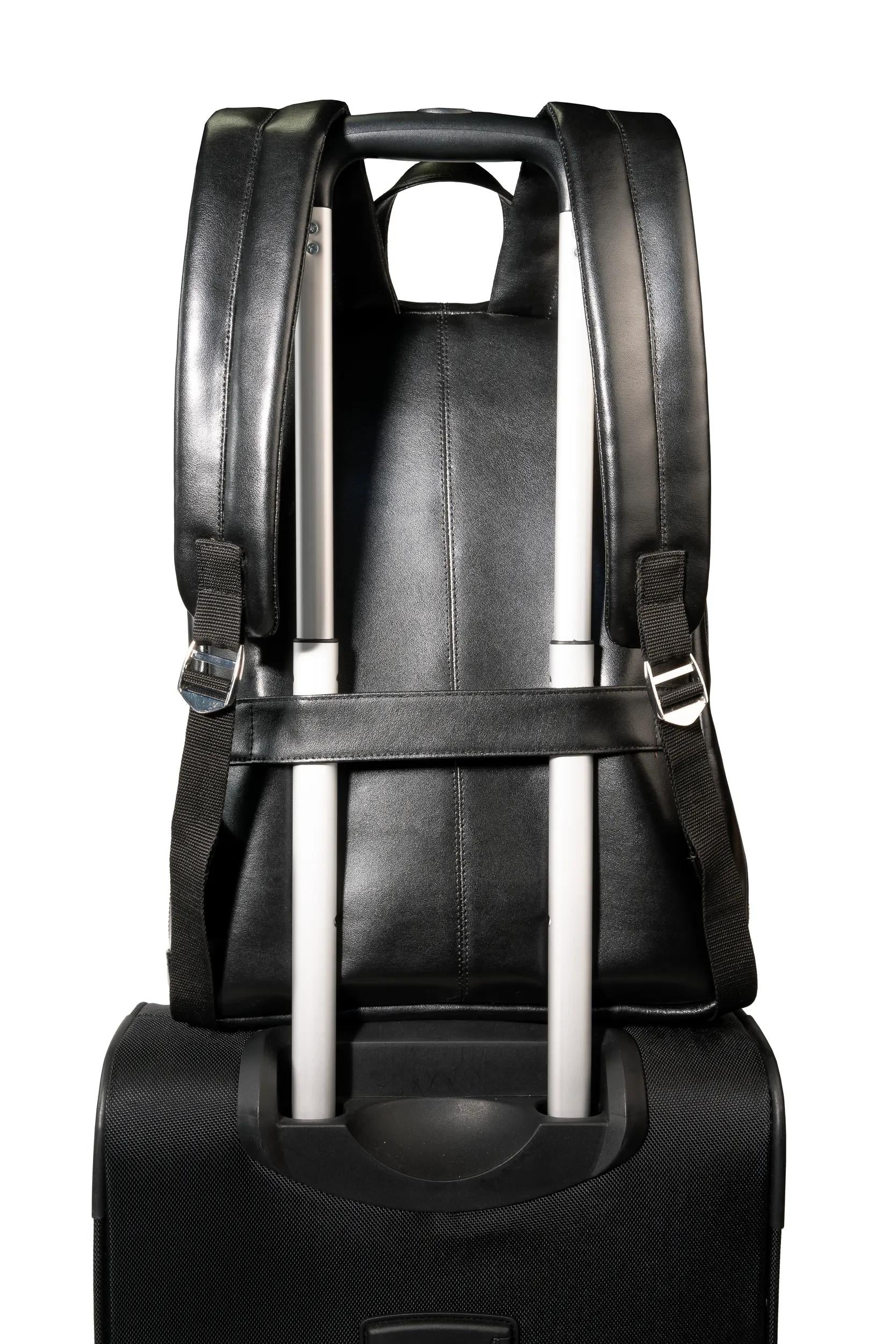 Exacompta Notebook-Rucksack bis 15,6" – Leder, wasserabweisend – Schwarz