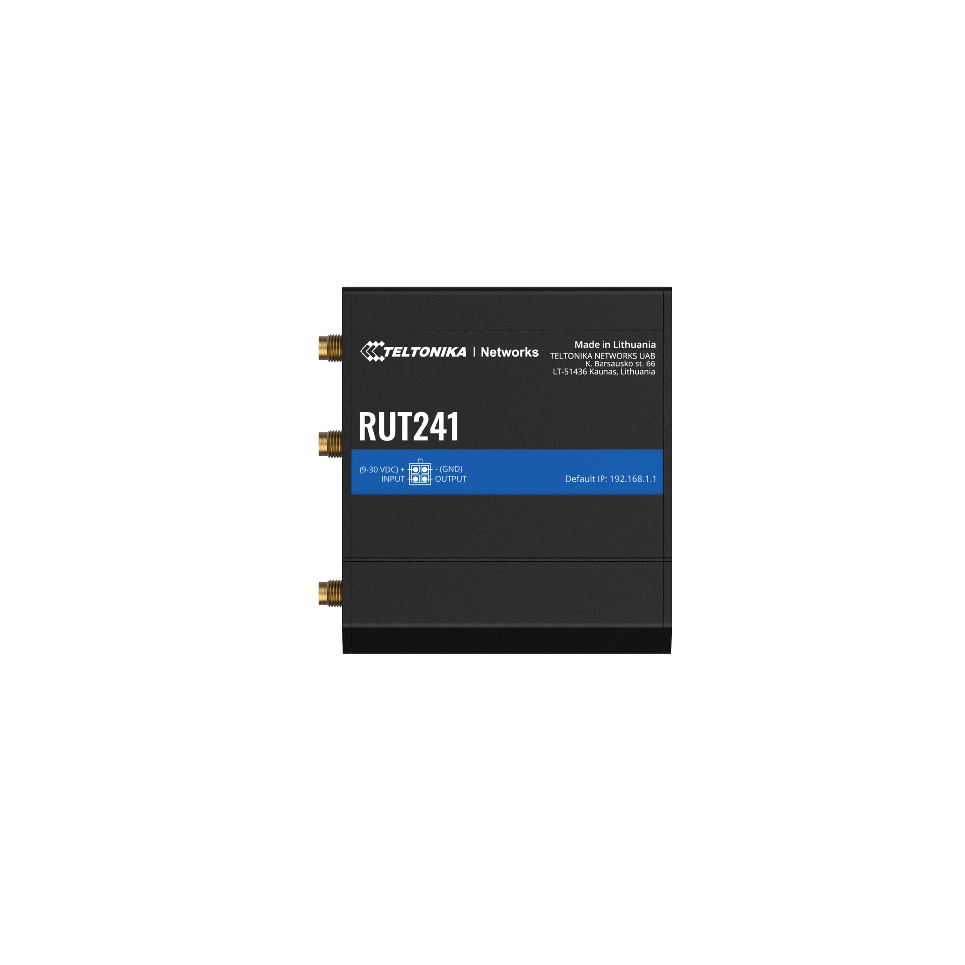 Teltonika RUT241 WLAN-Router – 4G LTE (Kat 4), Wi-Fi 4 (802.11n), 2× 10/100 Mbit/s, DIN-Schiene, RMS, schwarz