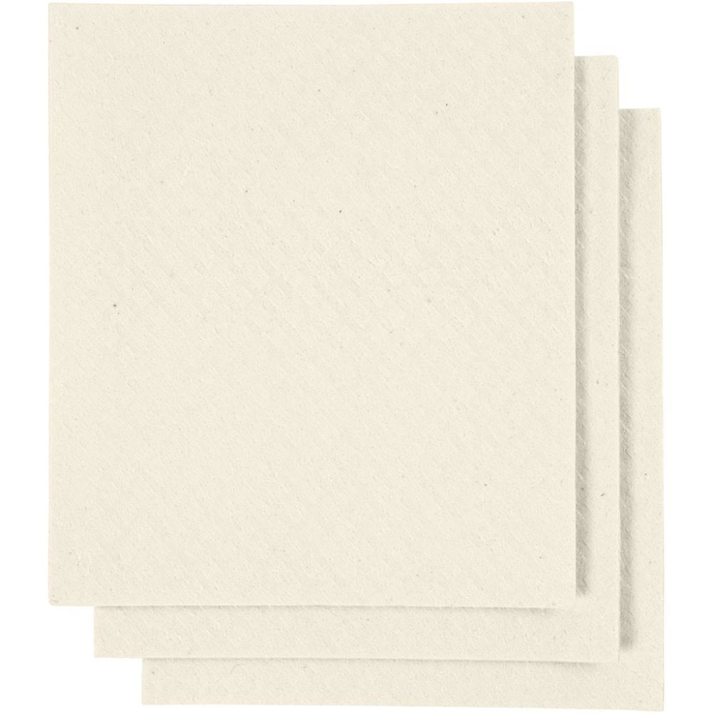 Creativ Company Geschirrtuch – nature – 17 × 19,5 cm – Celluloseacetat – 3er-Set