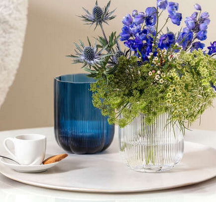 Villeroy & Boch Vase Fleur, Glas, Blau, 15 cm