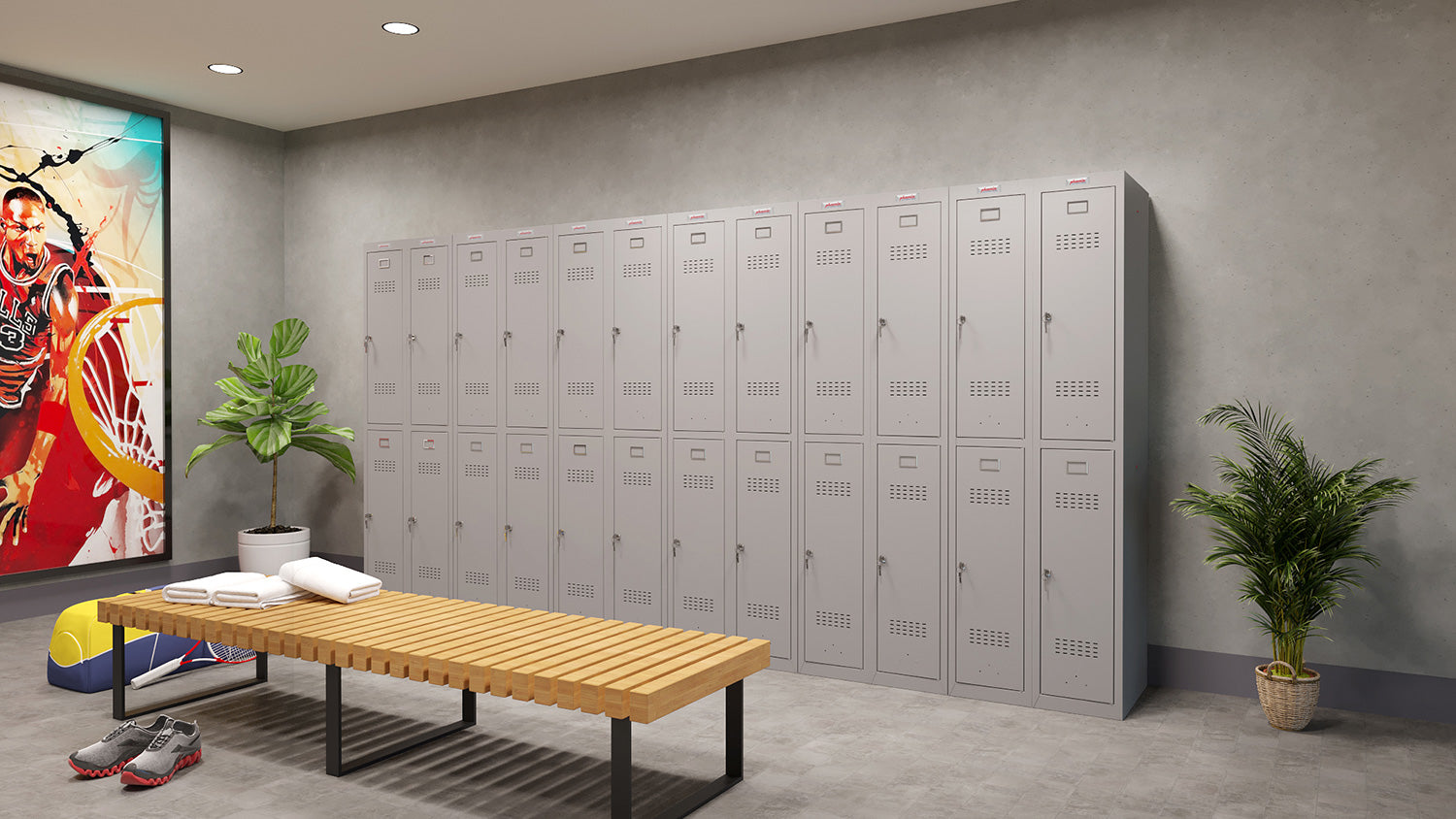 Phoenix Safe Co. PL1230 – Aktenschrank, abschliessbar, Stahl, 300 × 500 × 1'830 mm, Grau