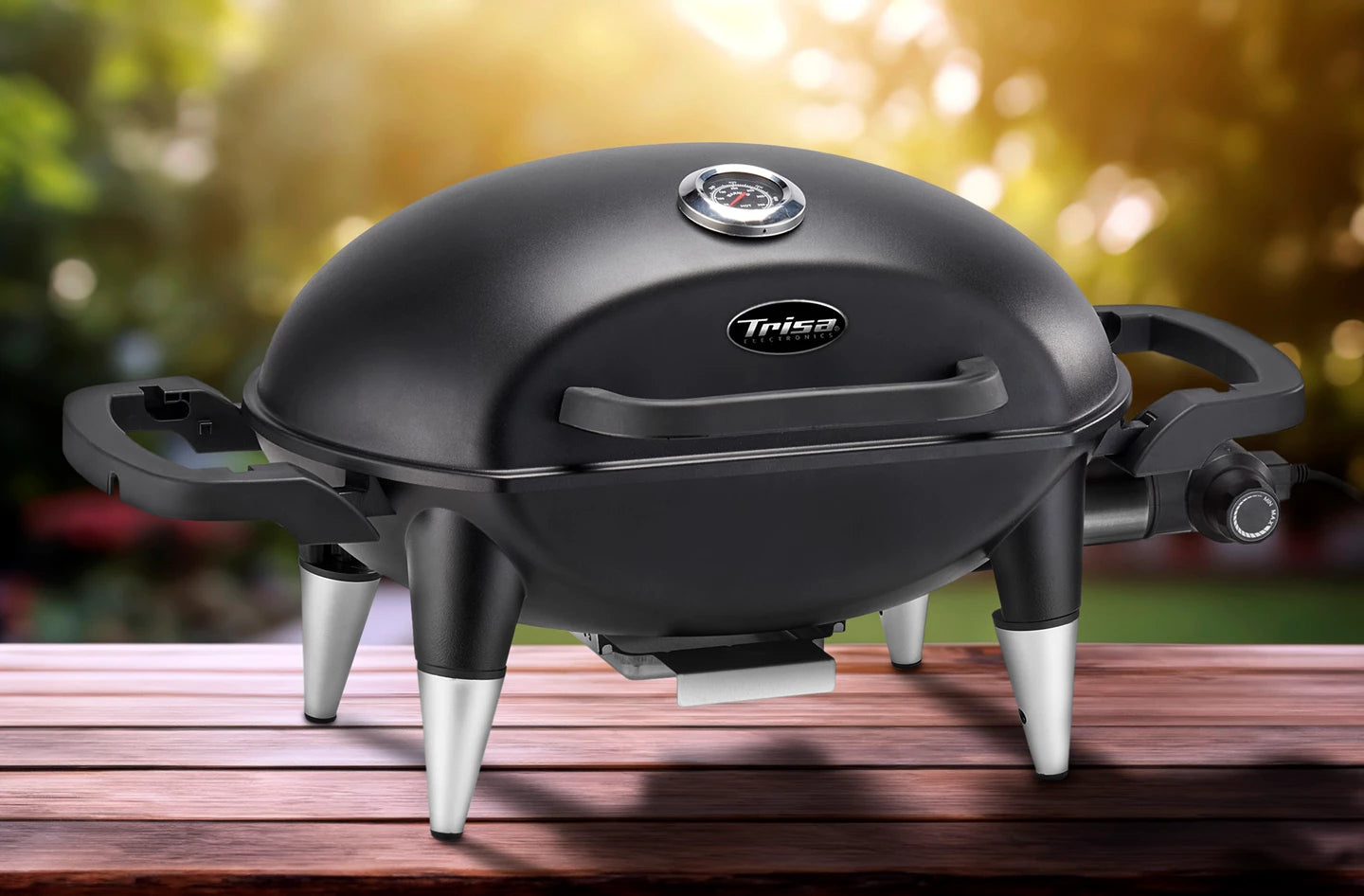 Trisa Elektrogrill Grill Force 2200 – 2200 W, Kochfläche 52 × 33 cm, 1 Brenner – Schwarz/Silber