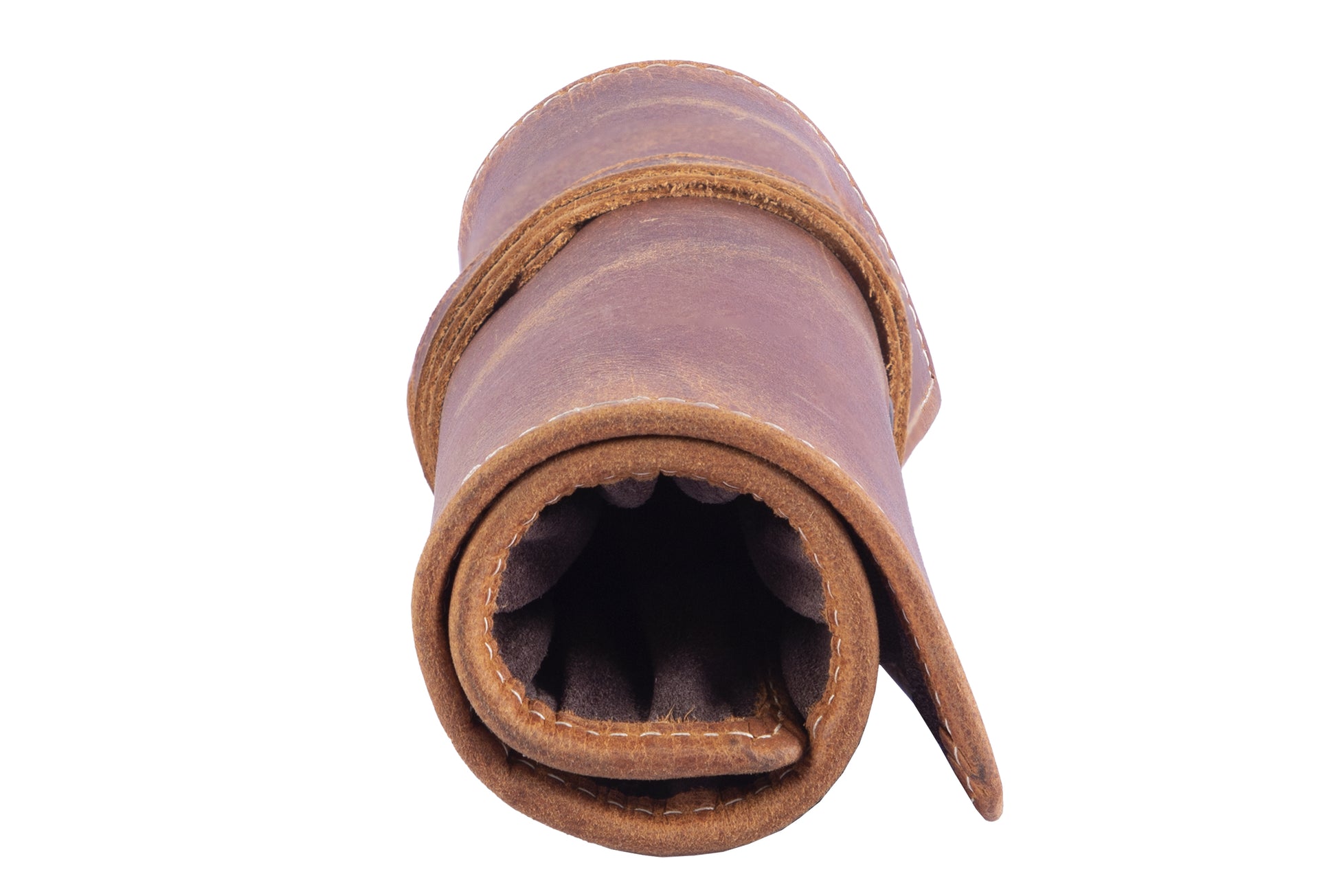Alpenleder Etui Stifterolle, leer – braun/hellbraun – Leder