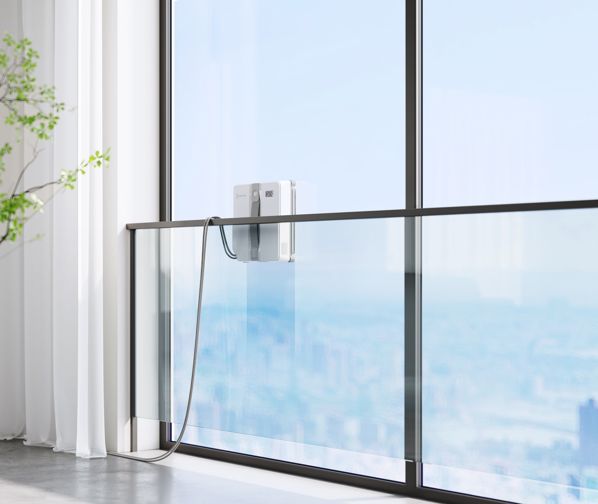 Ecovacs Fensterputzroboter – Grau, für Fenster