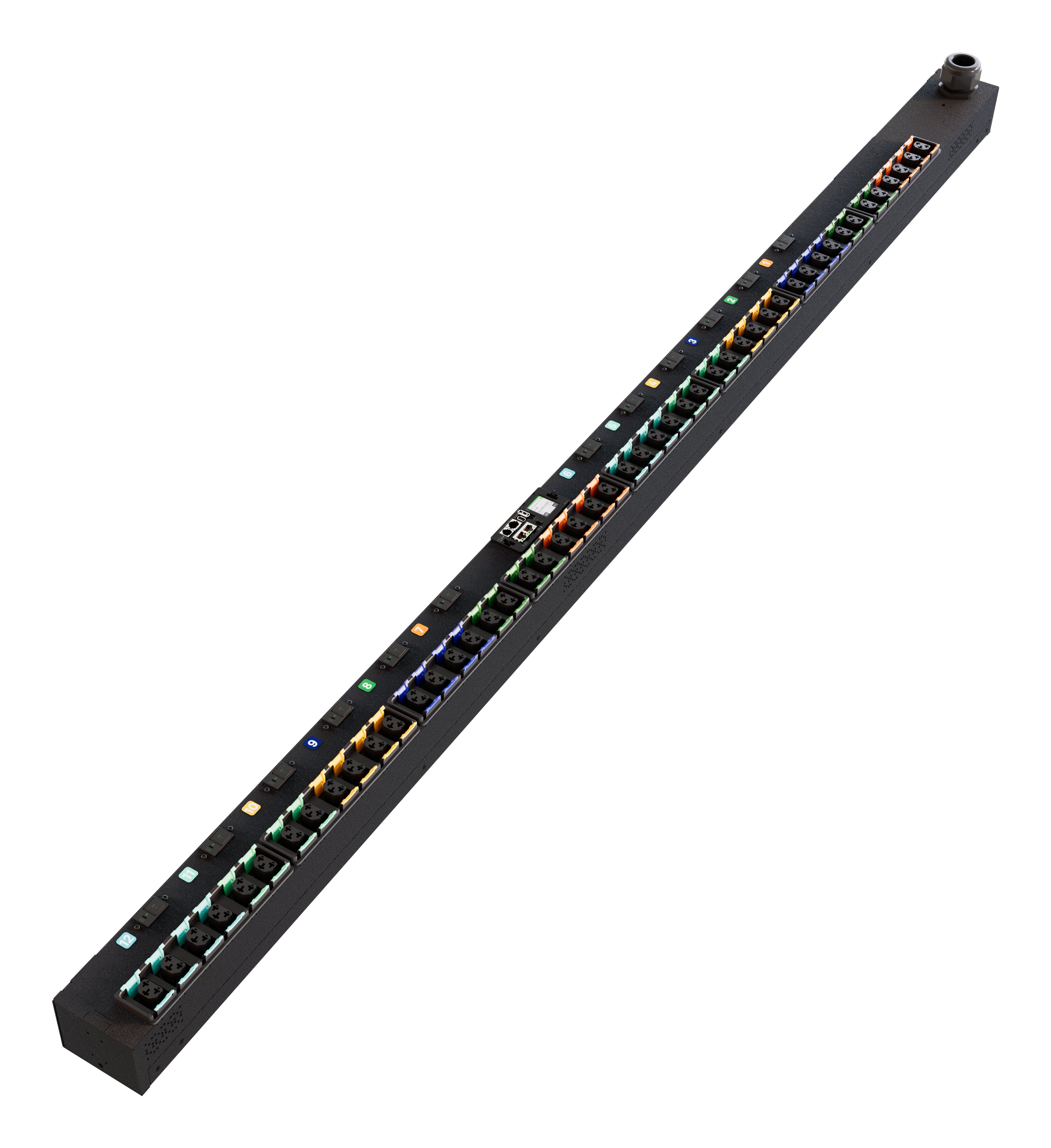 Vertiv Rack-PDU – Geschaltet, Outlet-Messung, 3-phasig, 0U, 63 A 240–415 V, 48×C13/C19, Schuko (Typ E/F), 3,05 m