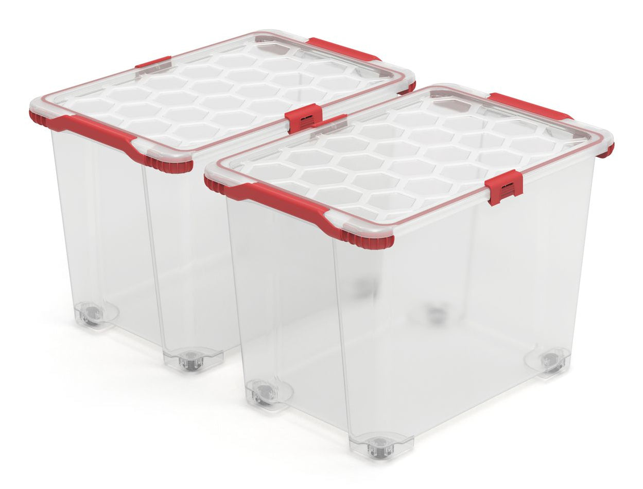 Rotho Aufbewahrungsbox – Polypropylen (PP), transparent, 39,5 × 41,2 × 59 cm – 3er-Pack
