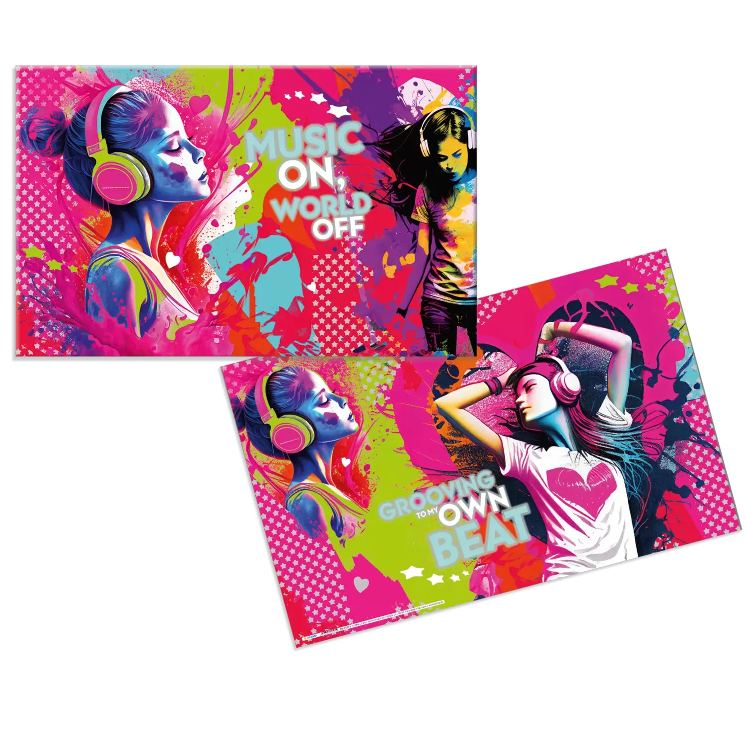 HERMA Schreibunterlage – Music Girl – 550 × 350 mm – Karton, rutschfest