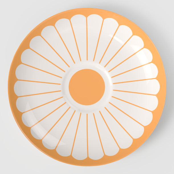 Villeroy & Boch Untertasse Fleur – Ø 17,4 cm, Porzellan, Weiss/Orange, spülmaschinenfest, mikrowellengeeignet