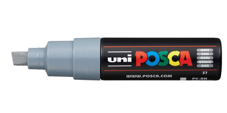 Uni-Ball Kreidemarker – Keilspitze, 8 mm – Grau