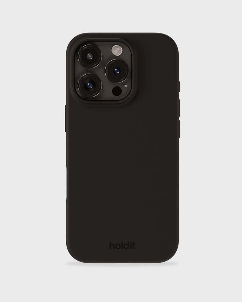 HoldIt Backcover – für Apple iPhone 16 Pro, Silikon, Schwarz