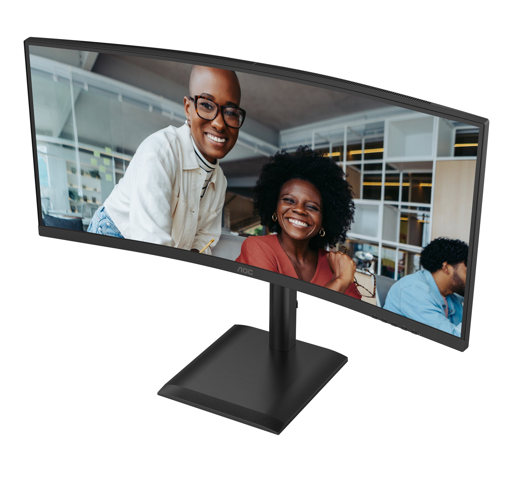 AOC CU34E4CV – Monitor, 34" 3440 × 1440 (UWQHD), VA, 120 Hz, Gebogen, KVM, VESA 100 × 100, Schwarz