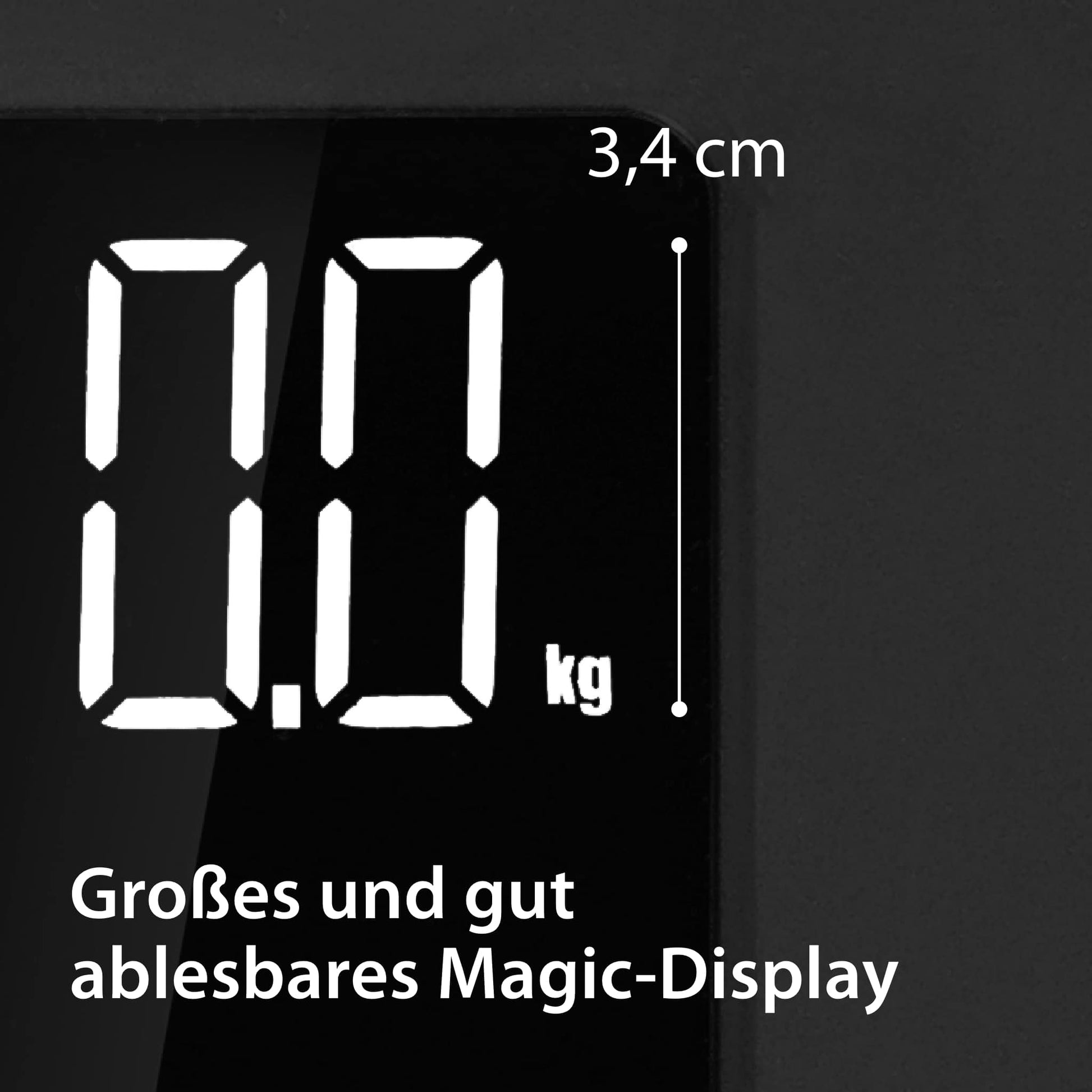 ADE Personenwaage Allegra – 31×31×2,6 cm, Glas, 250 kg, Schwarz
