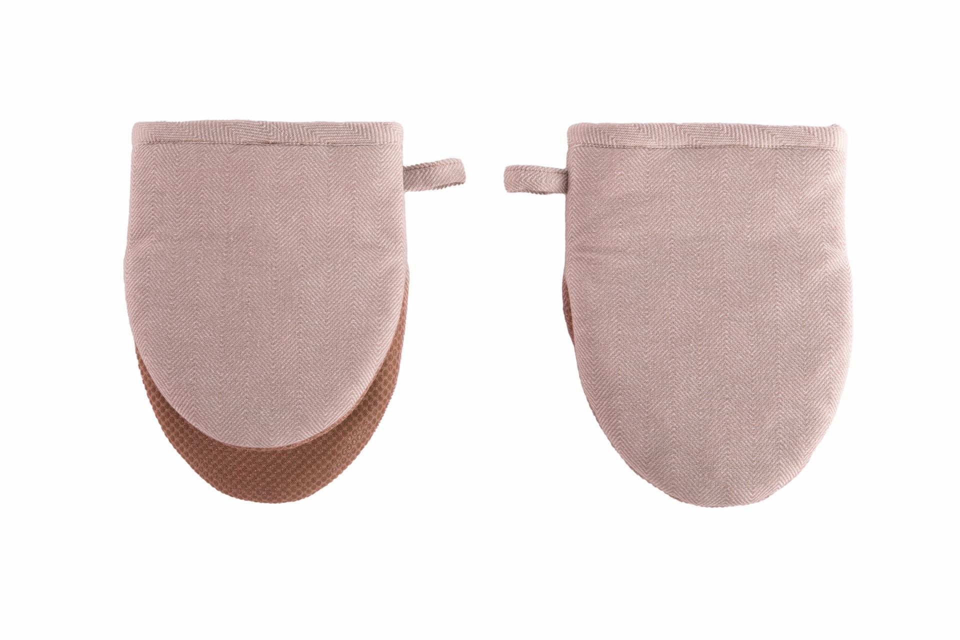 Tiseco Ofenhandschuhe 14 × 20 cm, Baumwolle, Altrosa, 2 Stk., Rutschfest