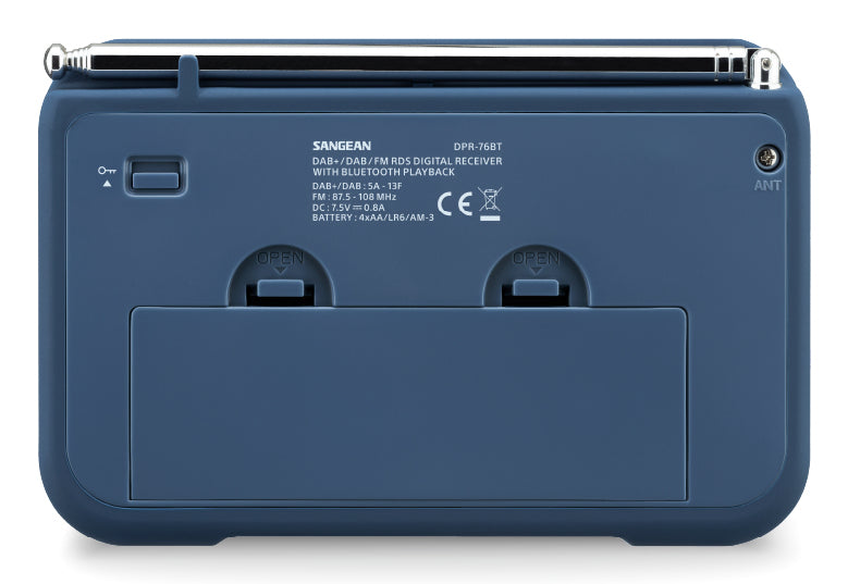 Sangean DPR-76 BT – DAB+/UKW-Tischradio, Bluetooth 5.0 – Dunkelblau