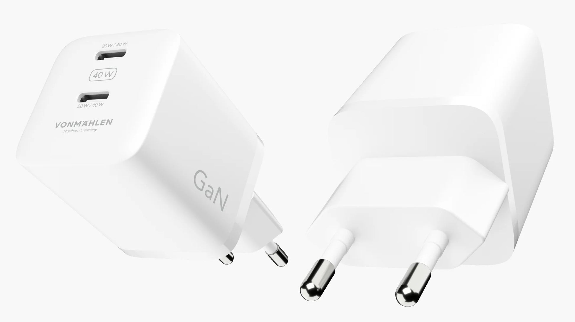 Vonmählen Unity Netzteil – 40 W, 2× USB-C, PD, PPS, GaN – für Universalgeräte
