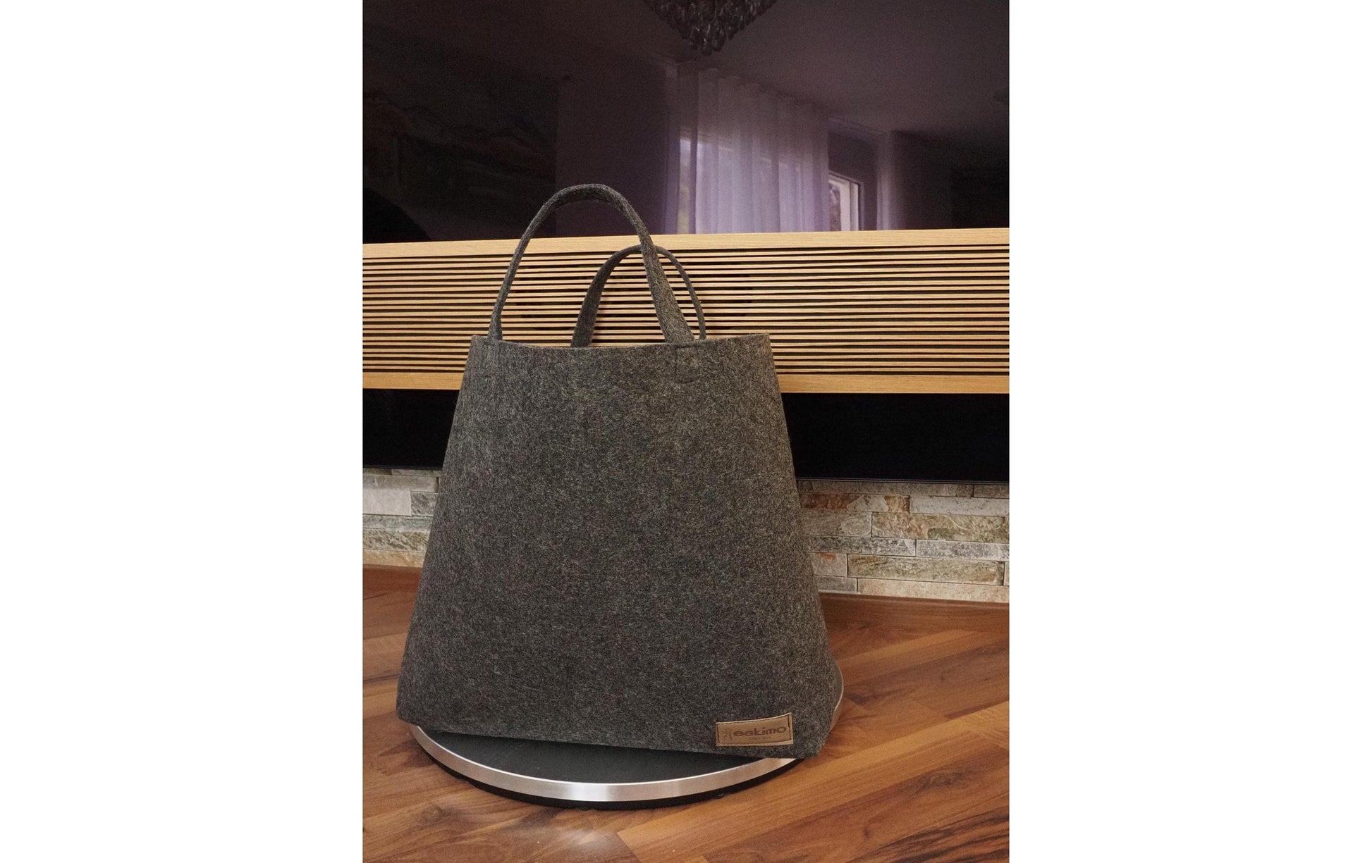 Eskimo Einkaufstasche Shopper Uni – 38 × 50 × 12 cm – Polyester – Grau