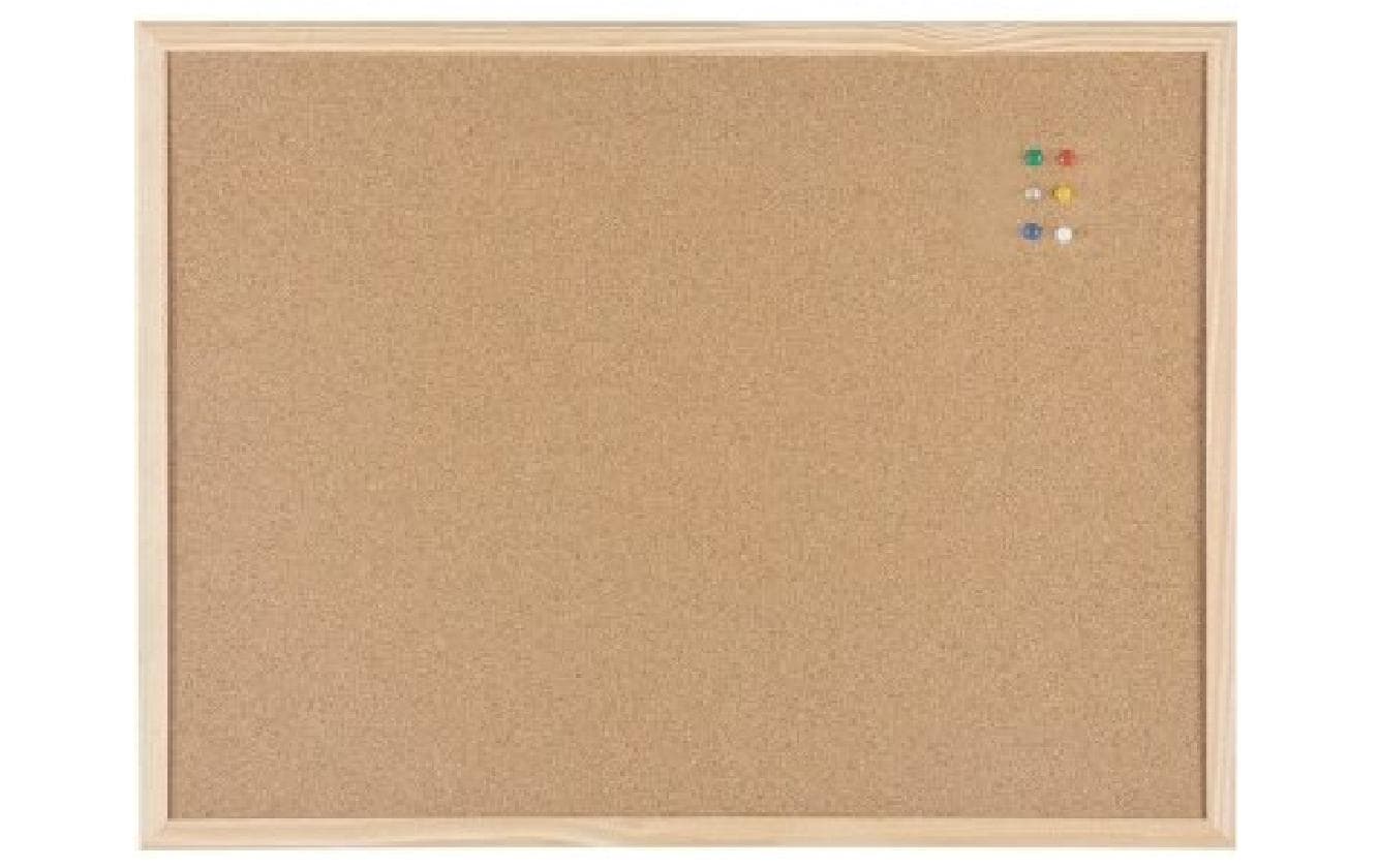Bi-Office Pinnwand – Kork, Holzrahmen – 90 × 60 cm