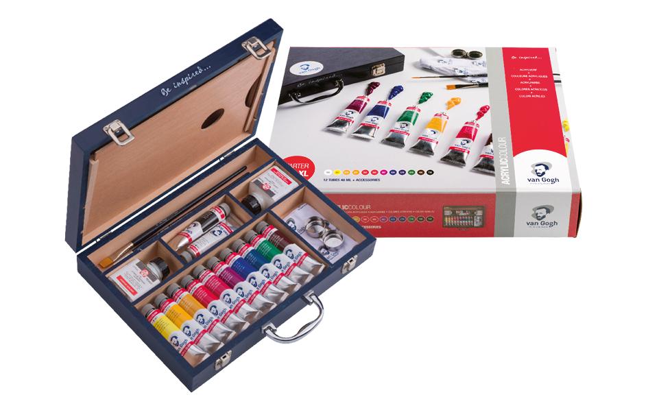 Van Gogh Starterbox Koffer XL Acrylfarbe – Mehrfarbig – 12 Farben – 12×40 ml (480 ml)
