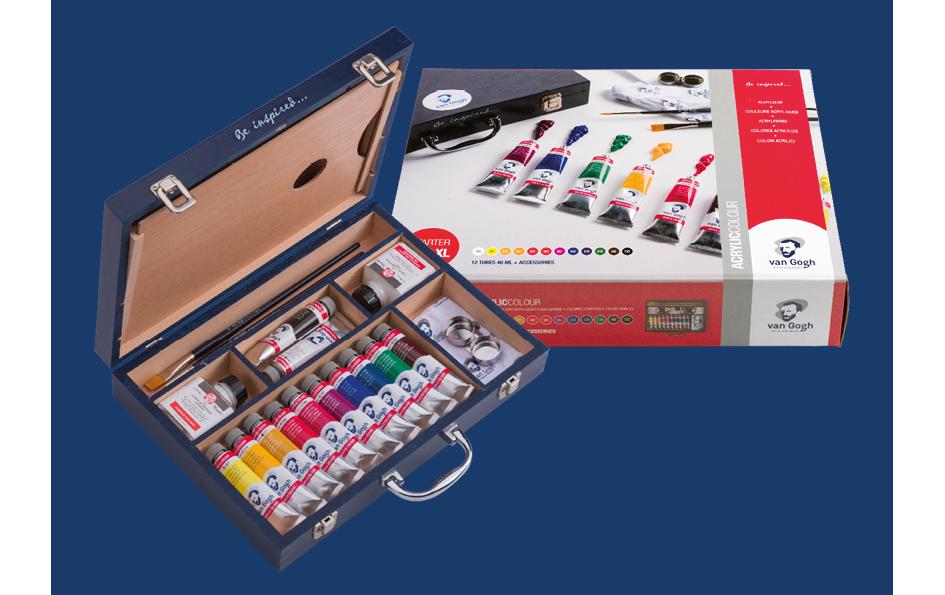 Van Gogh Starterbox Koffer XL Acrylfarbe – Mehrfarbig – 12 Farben – 12×40 ml (480 ml)