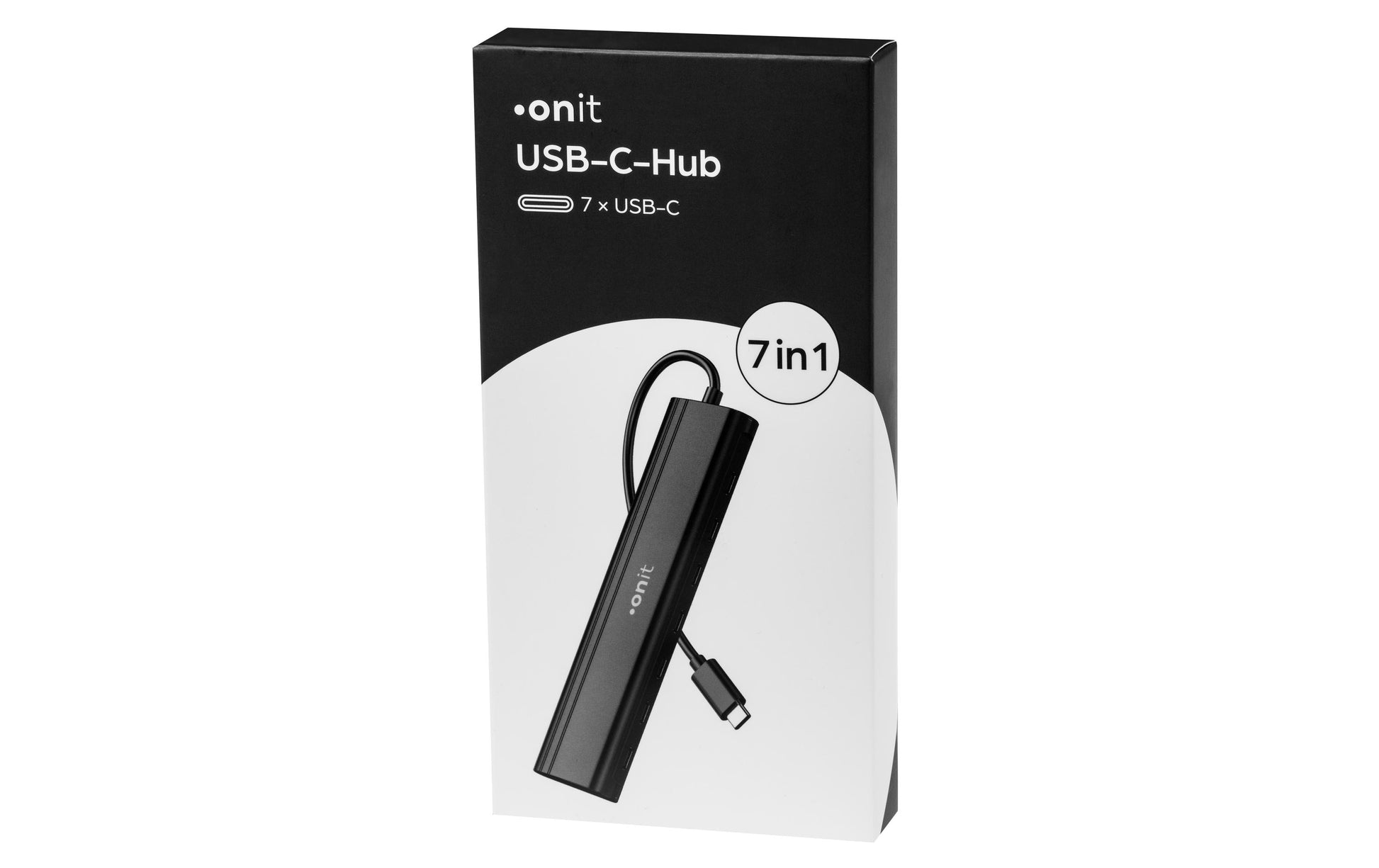 ONIT F01695 USB-Hub – USB-C, 7 Ports, 10 Gbit/s, für Windows/Mac/ChromeOS
