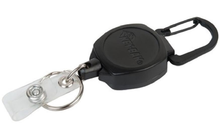 KEY-BAK Ausweishalter-Jojo Sidekick – Kevlarschnur 60 cm, Vinyl, Schwarz