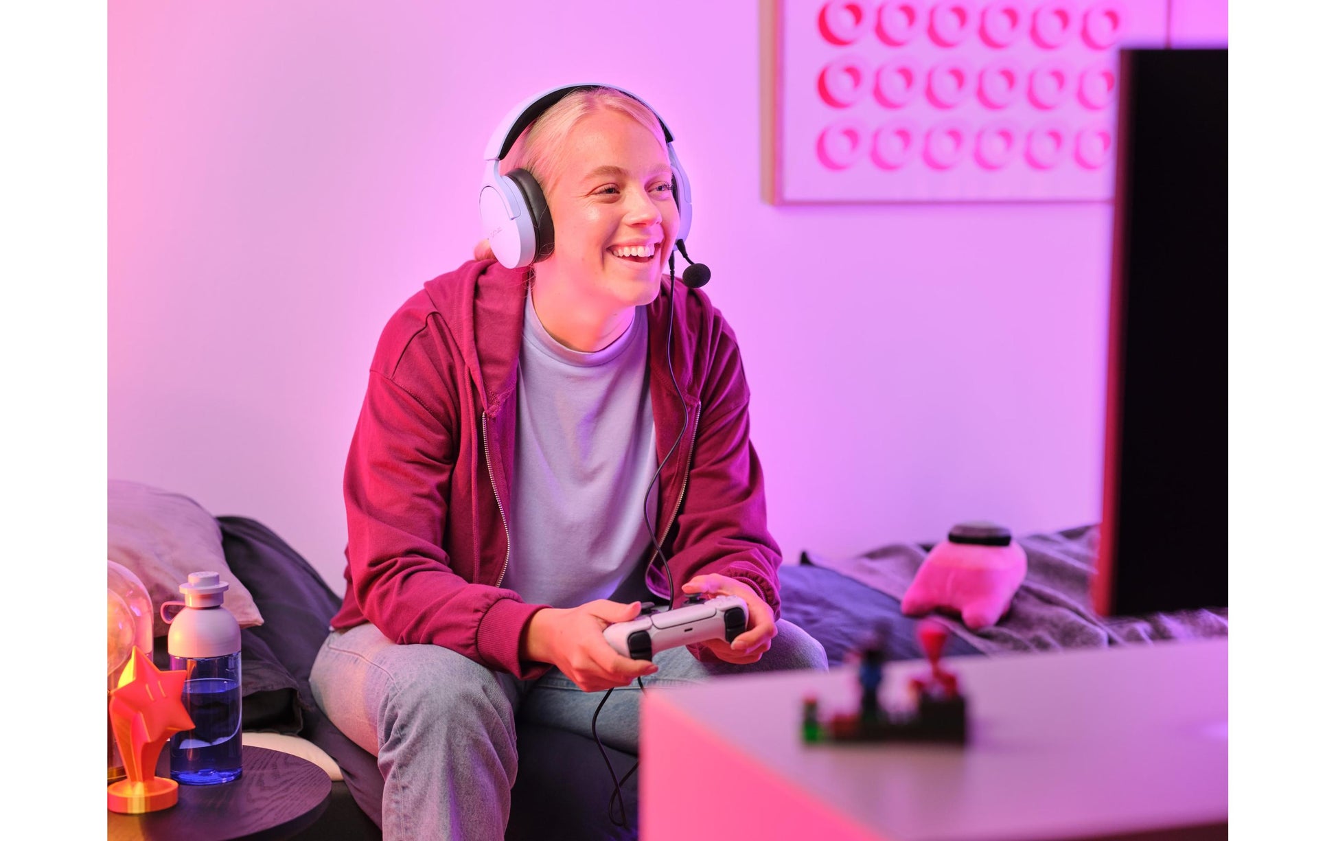Trust GXT489 FAYZO Gaming-Headset – On-Ear, Stereo, Kabelgebunden, 3,5 mm Klinke, Violett