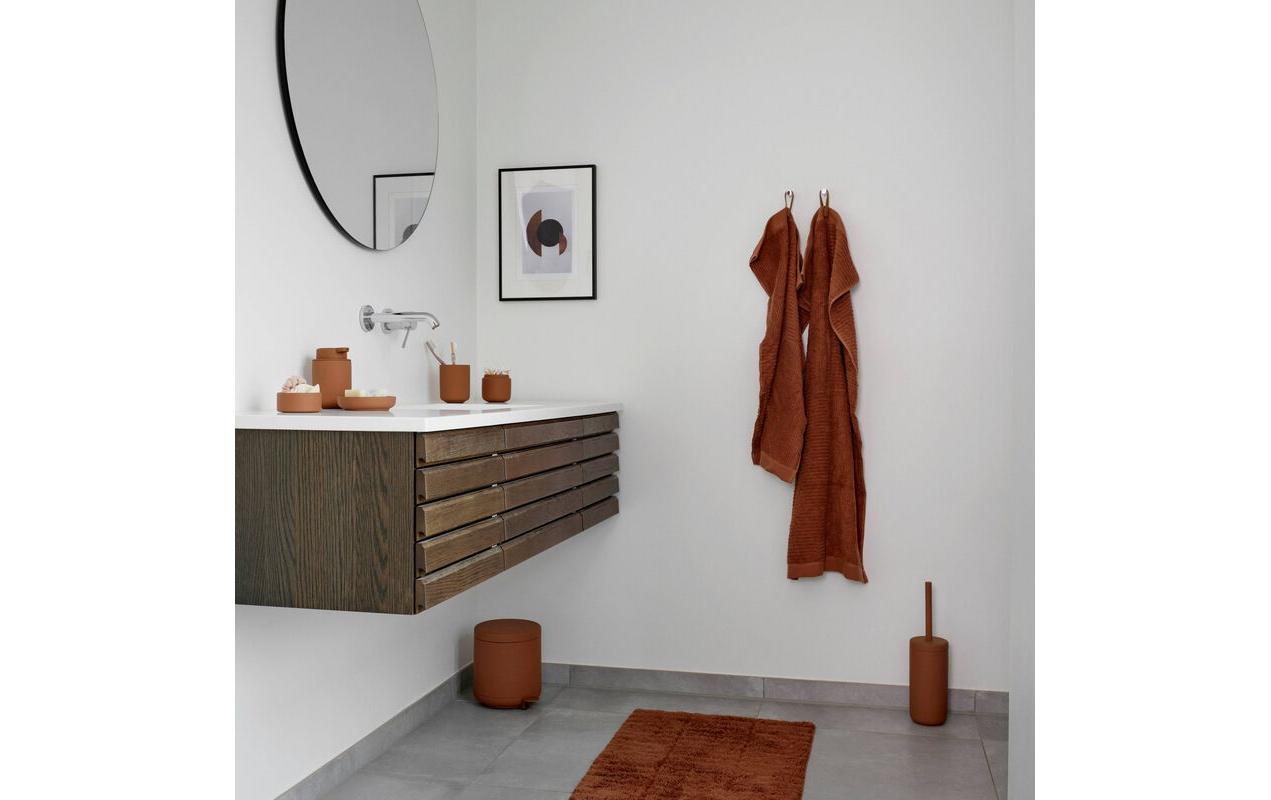 Zone Denmark UME – WC-Bürstenset – Keramik, Terrakotta, mit Deckel, H 38,7 cm, Ø 10 cm