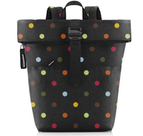 Reisenthel Freizeit-Rucksack – 22 l, recyceltes Material, schwarz, Punkte