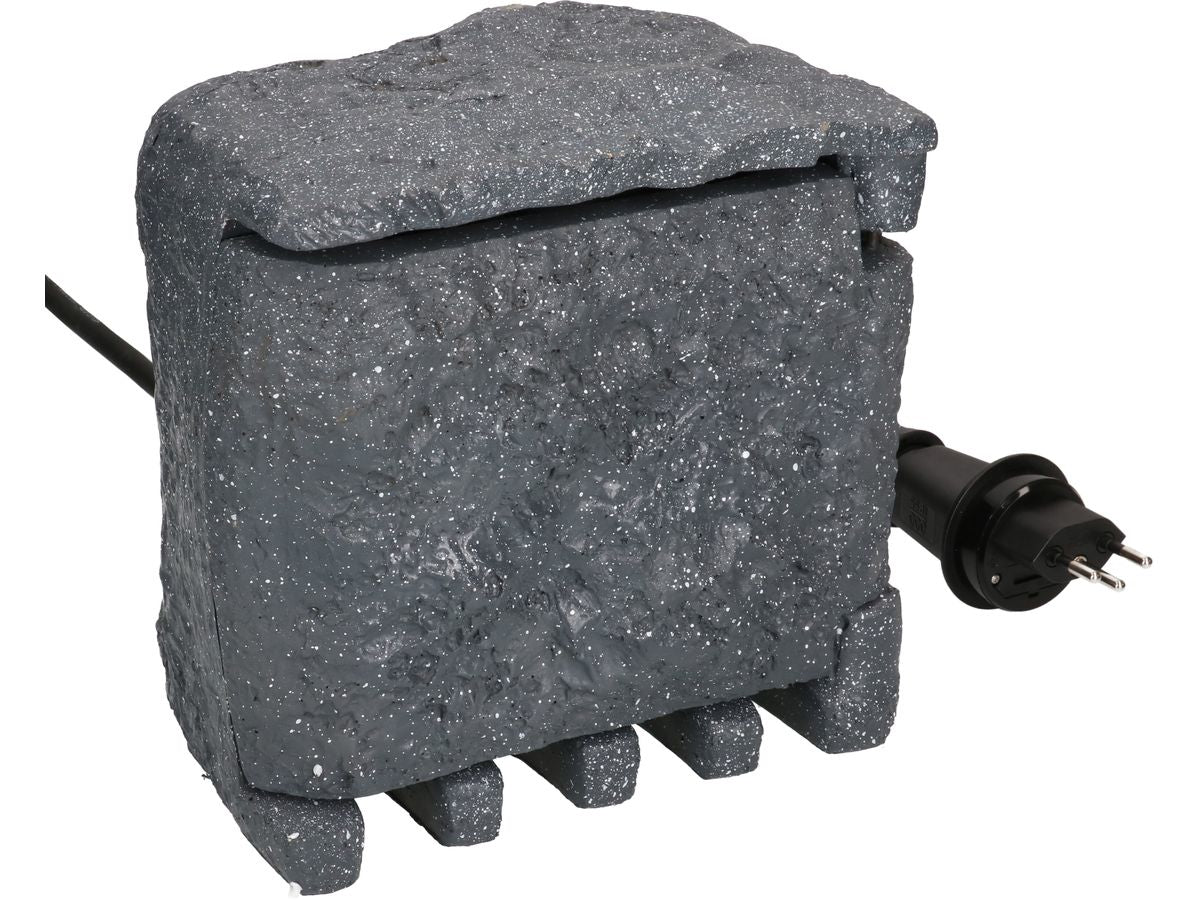 Max Hauri AG Max Hauri Gartenstromverteiler, 2×T13, IP55, 1,4 m, Zeitschaltuhr, Flip-Top-Deckel – Anthrazit
