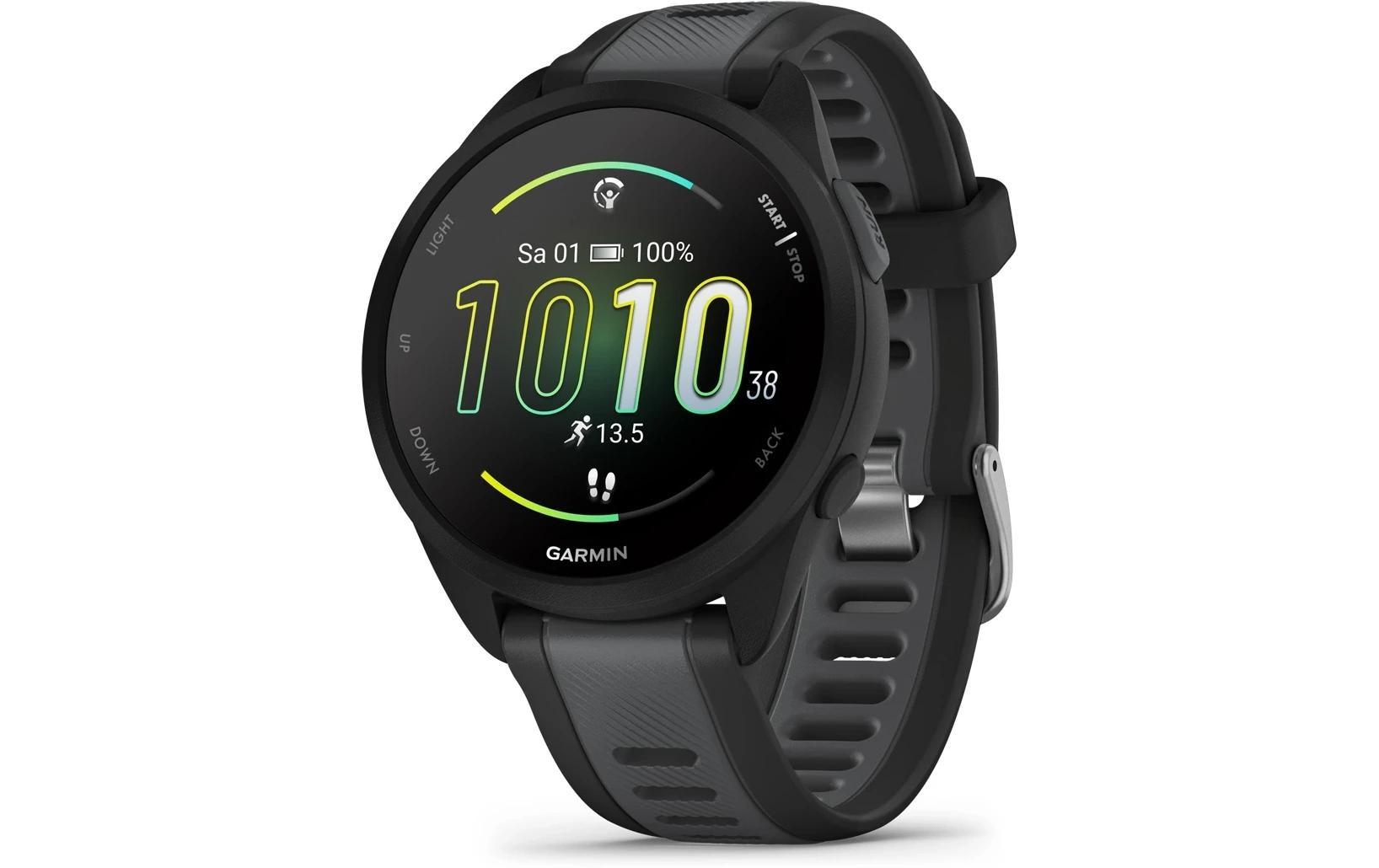 Garmin Forerunner 165 Music – GPS-Smartwatch – 43 mm, 1,2", GPS, ANT+, Schwimmen, Schwarz/Dunkelgrau, Sportarmband