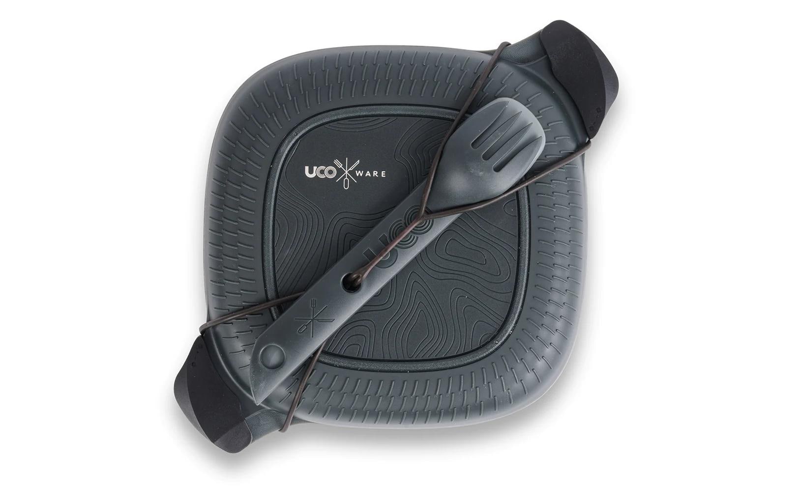 UCO Besteck-Set – 5-teiliges Set, 20,0×20,0×7,5 cm, Silikon, Dunkelgrau, spülmaschinenfest, mikrowellengeeignet