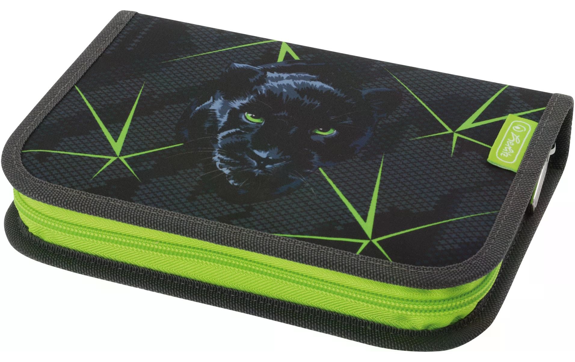 Herlitz Wild Life – Schüleretui, gefüllt (31-teilig), grün, Polyester, 20,5 × 3,8 × 14 cm
