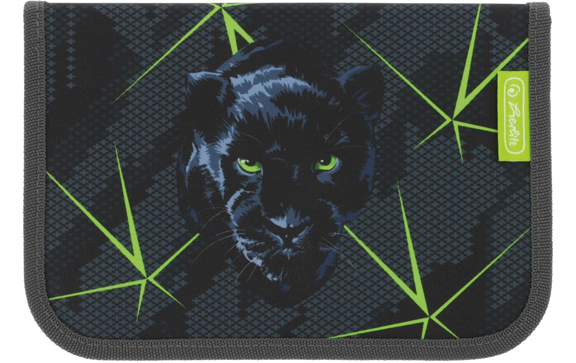 Herlitz Wild Life – Schüleretui, gefüllt (31-teilig), grün, Polyester, 20,5 × 3,8 × 14 cm