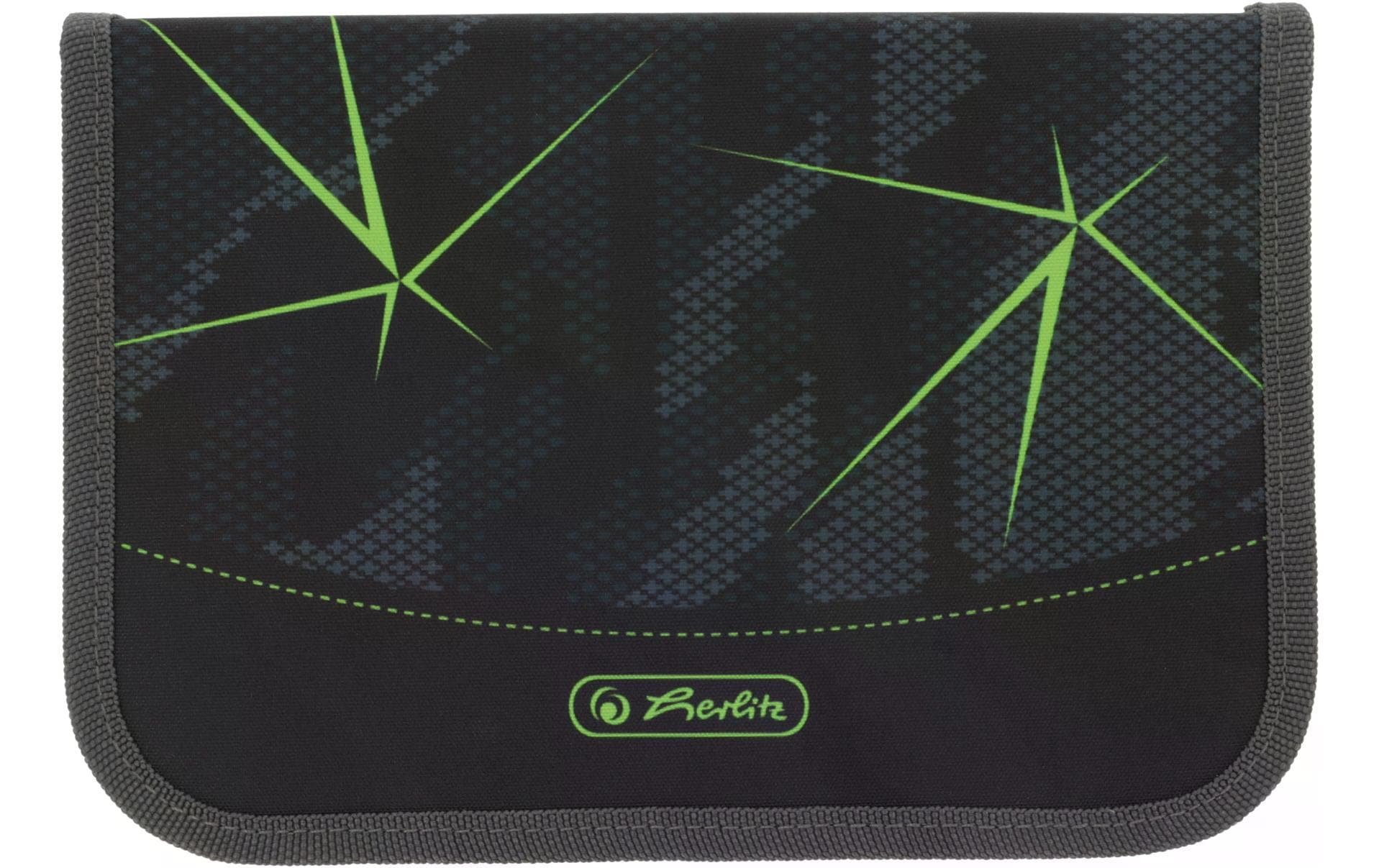 Herlitz Wild Life – Schüleretui, gefüllt (31-teilig), grün, Polyester, 20,5 × 3,8 × 14 cm