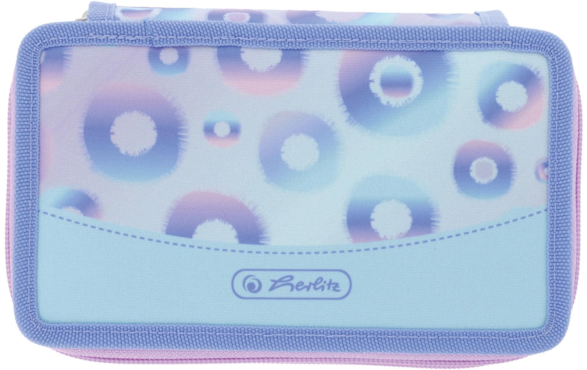 Herlitz Mystic Mermaid – Schüleretui, 2 Klappen, gefüllt (23-teilig), Blau/Pink, 19,3 × 5 × 11,5 cm