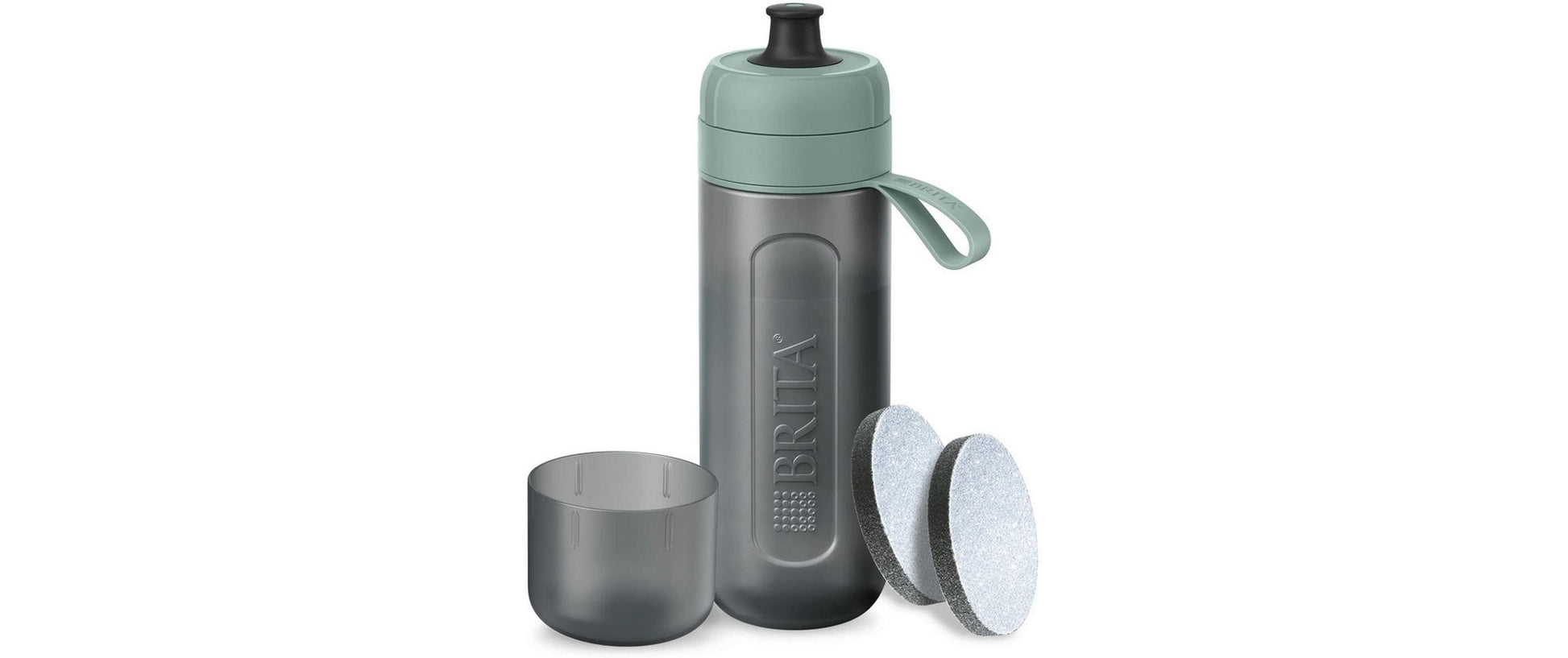 Brita Active Filterflasche 600 ml – mit Aktivkohlefilter, Kunststoff, Dunkelgrün
