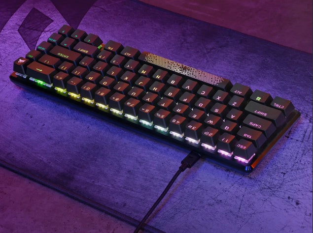Corsair K65 PRO MINI RGB – Tastatur, 65%, mechanisch (CORSAIR OPX), RGB-Beleuchtung, Schwarz