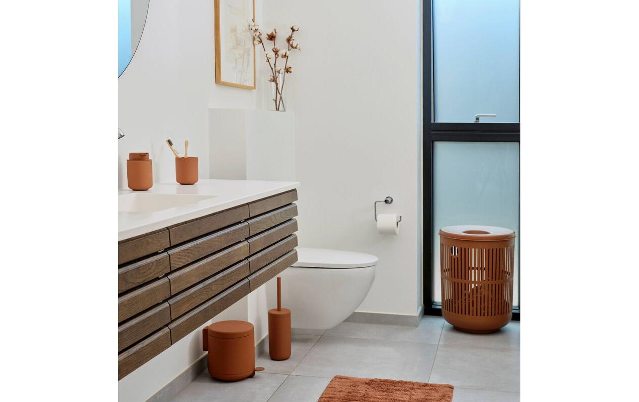 Zone Denmark UME – WC-Bürstenset – Keramik, Terrakotta, mit Deckel, H 38,7 cm, Ø 10 cm