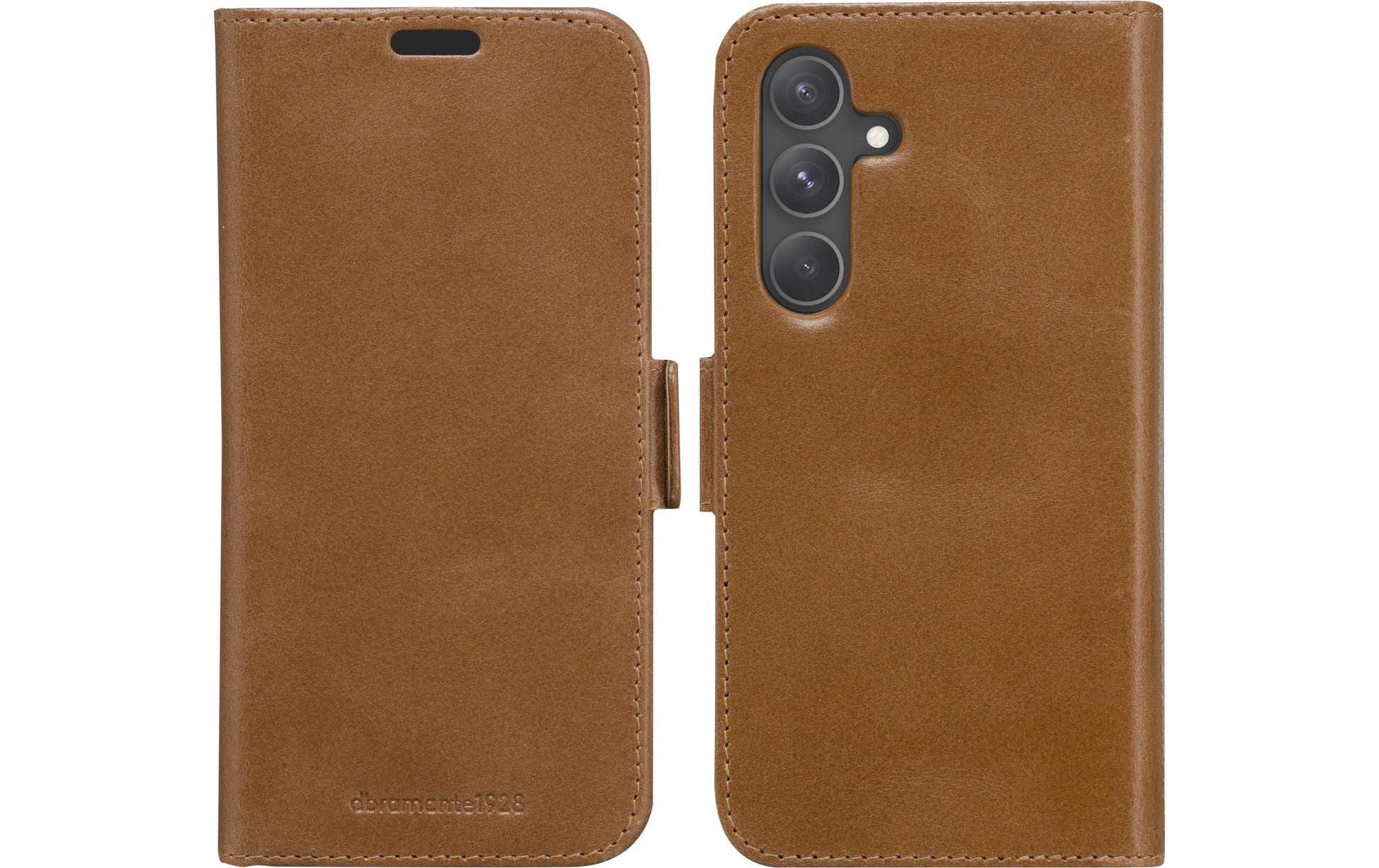 dbramante1928 Lynge Folio – für Samsung Galaxy A55 5G, 3 Kartenfächer, Leder, Tan