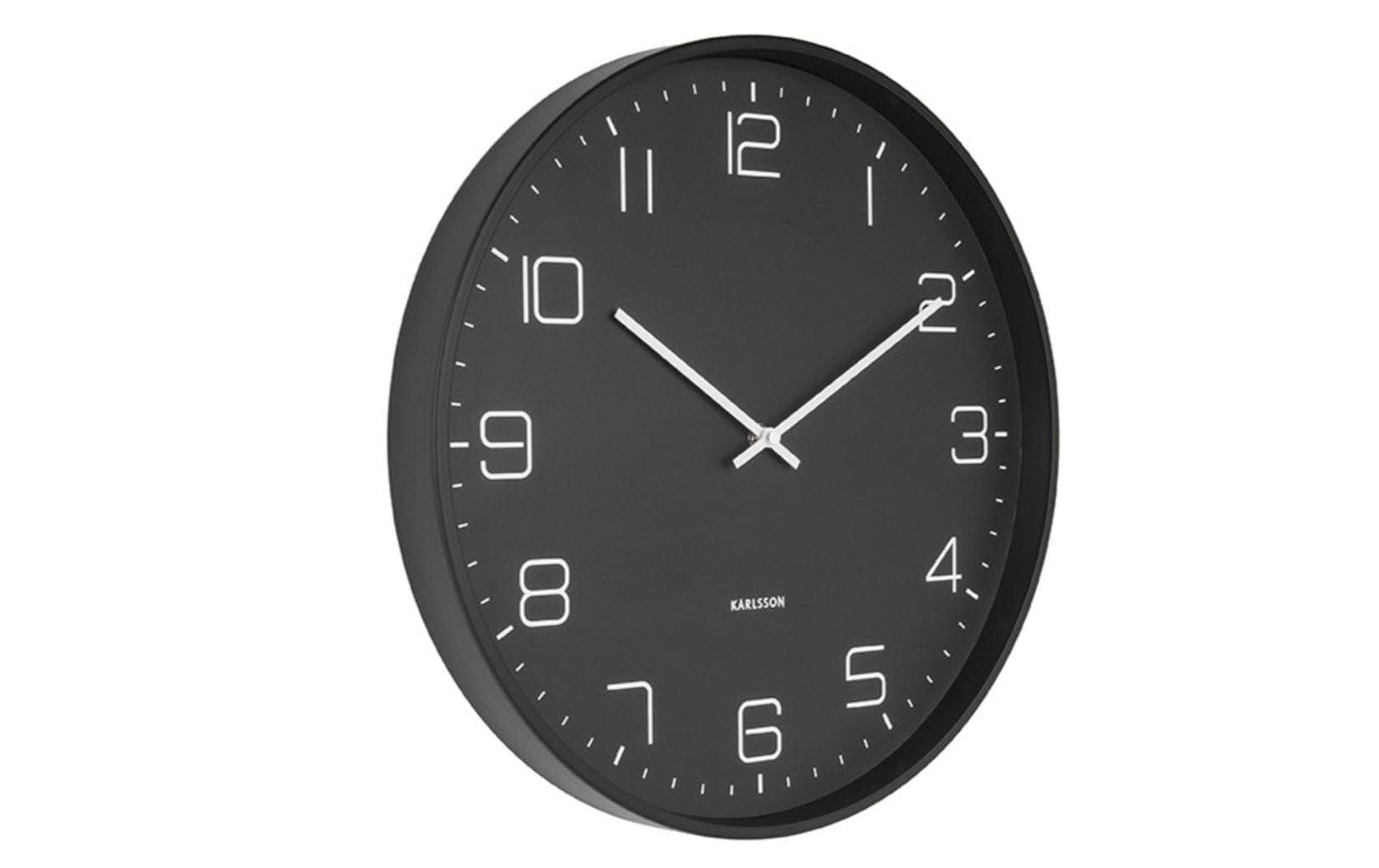 Karlsson Wanduhr Lofty – Ø 40 cm, schwarz, Metall