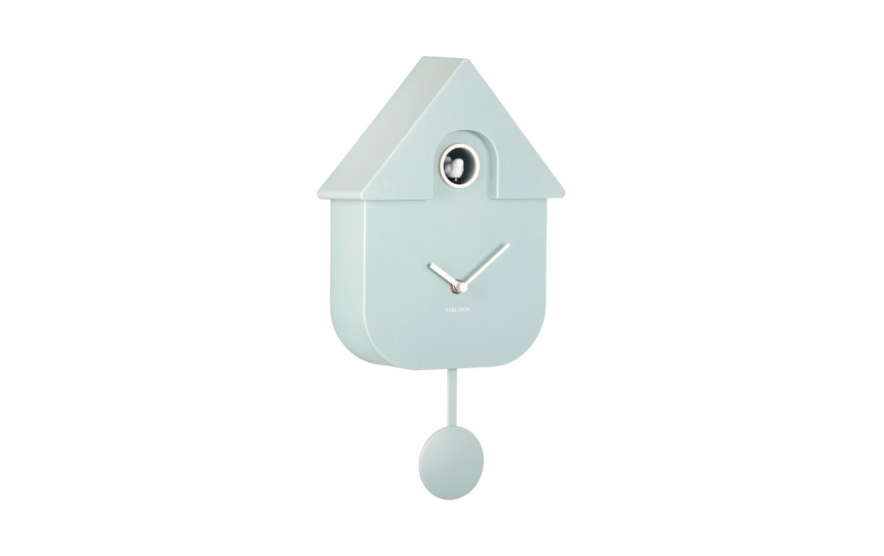 Karlsson Moderne Kuckucksuhr – 21,5 × 41 × 8,5 cm, hellblau, Kunststoff