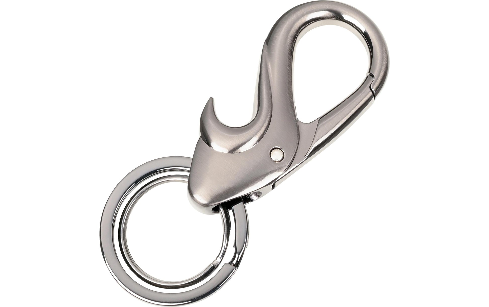 TROIKA Multitool-Schlüsselanhänger Drop – Flaschenöffner, mit Karabiner, Metall/Chrom, Grau