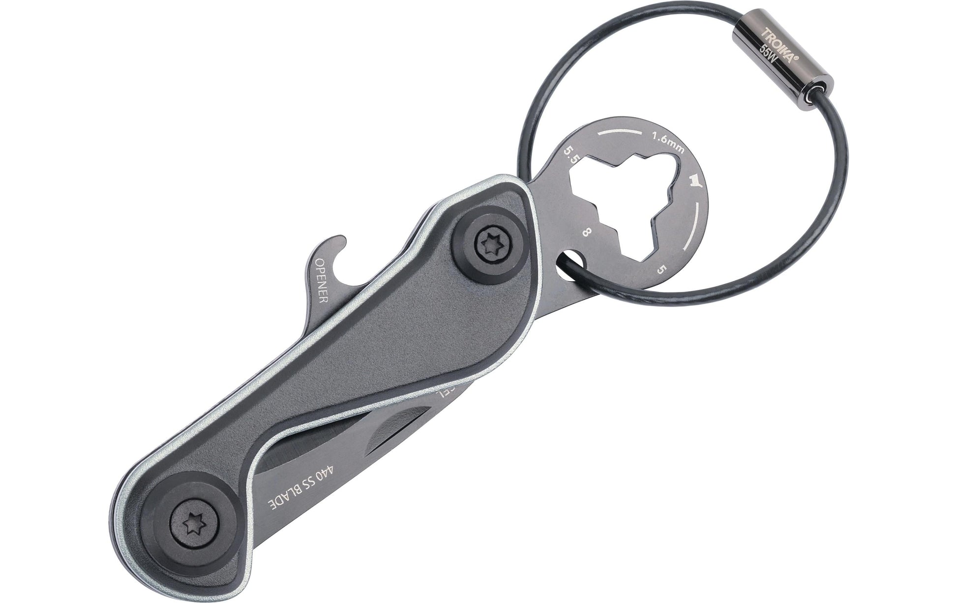 TROIKA Mini-Werkzeug – Parcel Cut & Cart, Multitool, 9 Funktionen