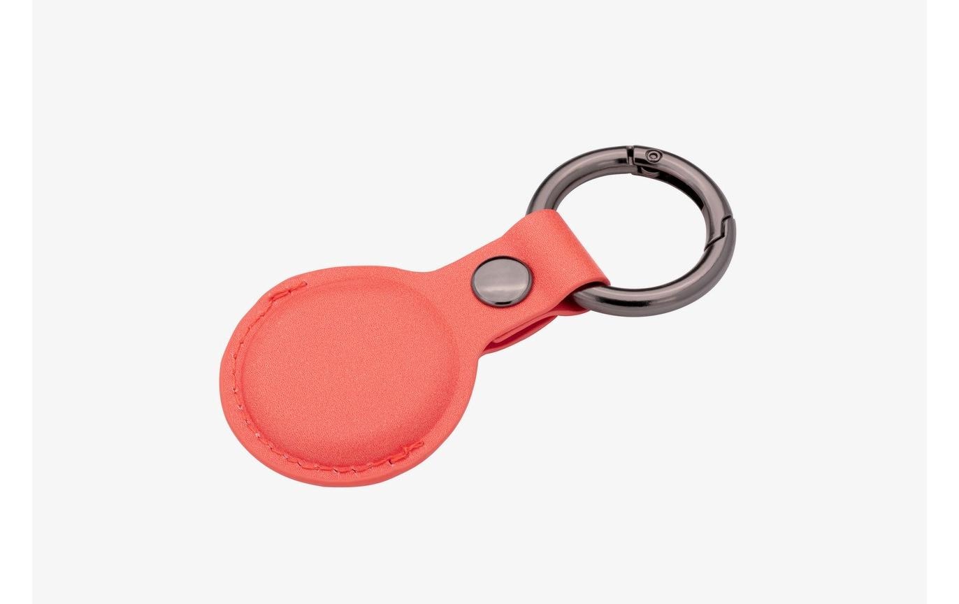 TROIKA Schlüsselanhänger für AirTag – Kunstleder, Orange, 88 × 40 × 8 mm