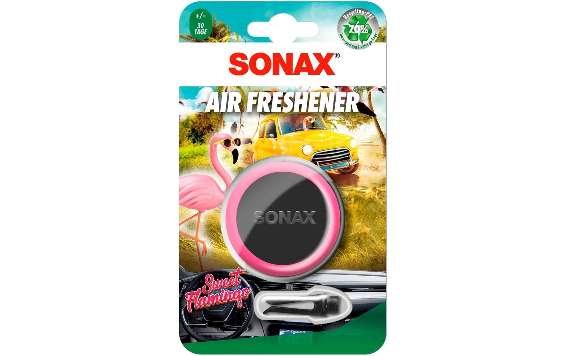 Sonax Sweet Flamingo – Auto-Lufterfrischer Clip, 30 Tage