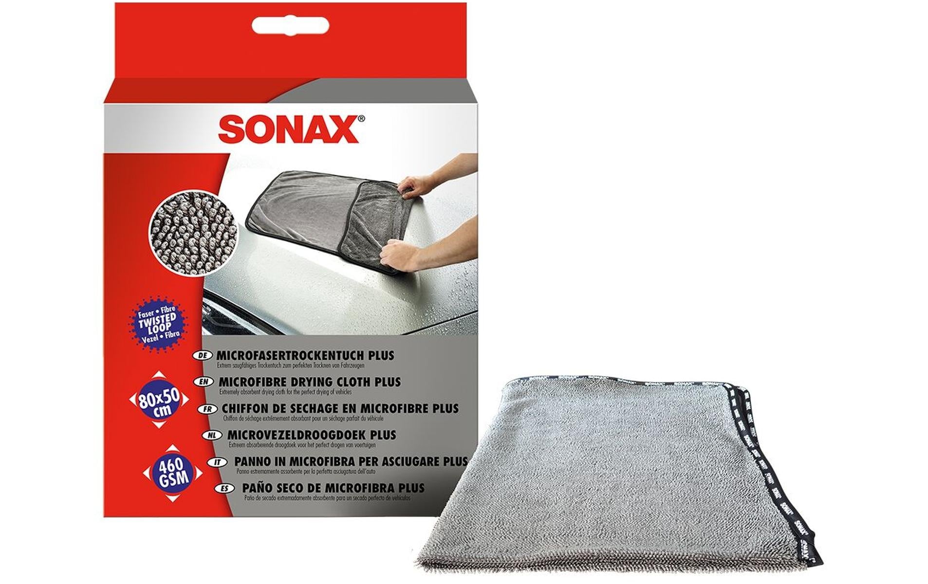 Sonax Mikrofasertuch Trocken Tuch Plus – schwarz – 80 × 50 cm – 1 Stk.