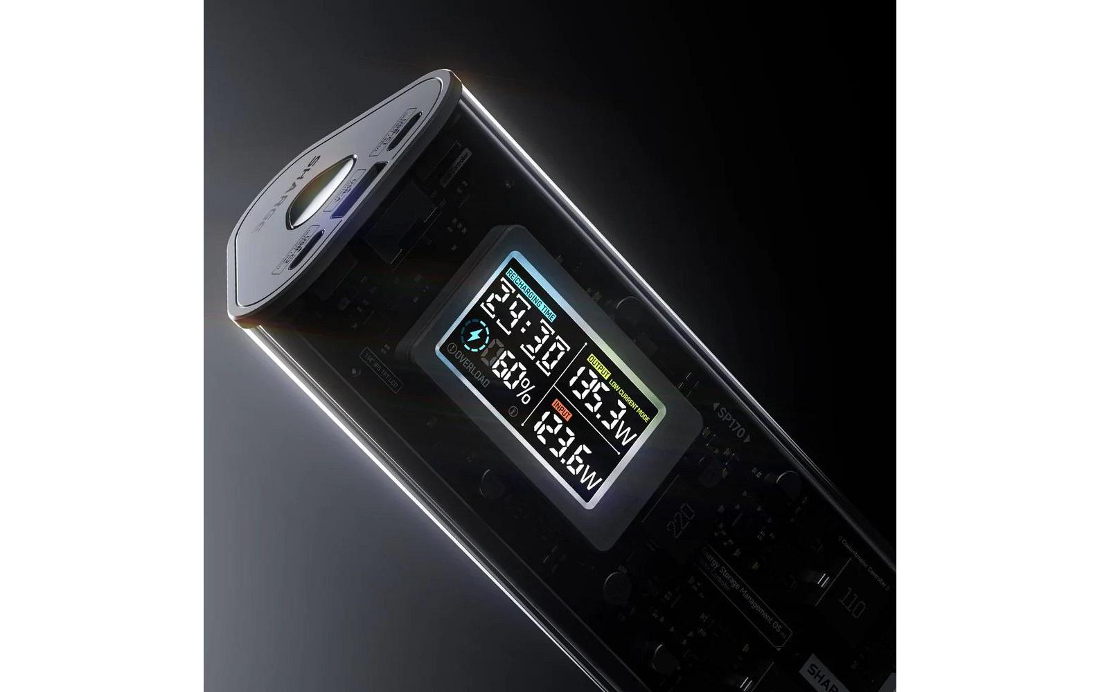 Sharge Powerbank 24000 mAh, PD 170 W, Schwarz