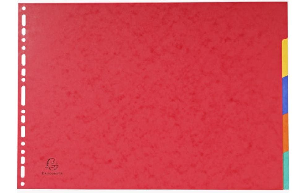 Exacompta Register A3 quer – blanko, 5 Taben, Karton 400 g/m², mehrfarbig